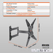 VEVOR Full Motion TV Mount Fits for Most 26-55 inch TVs, Swivel Tilt Horizontal Adjustment TV Wall Mount Bracket with Articulating Arm, Max VESA 400x400mm , Holds up to 99 lbs