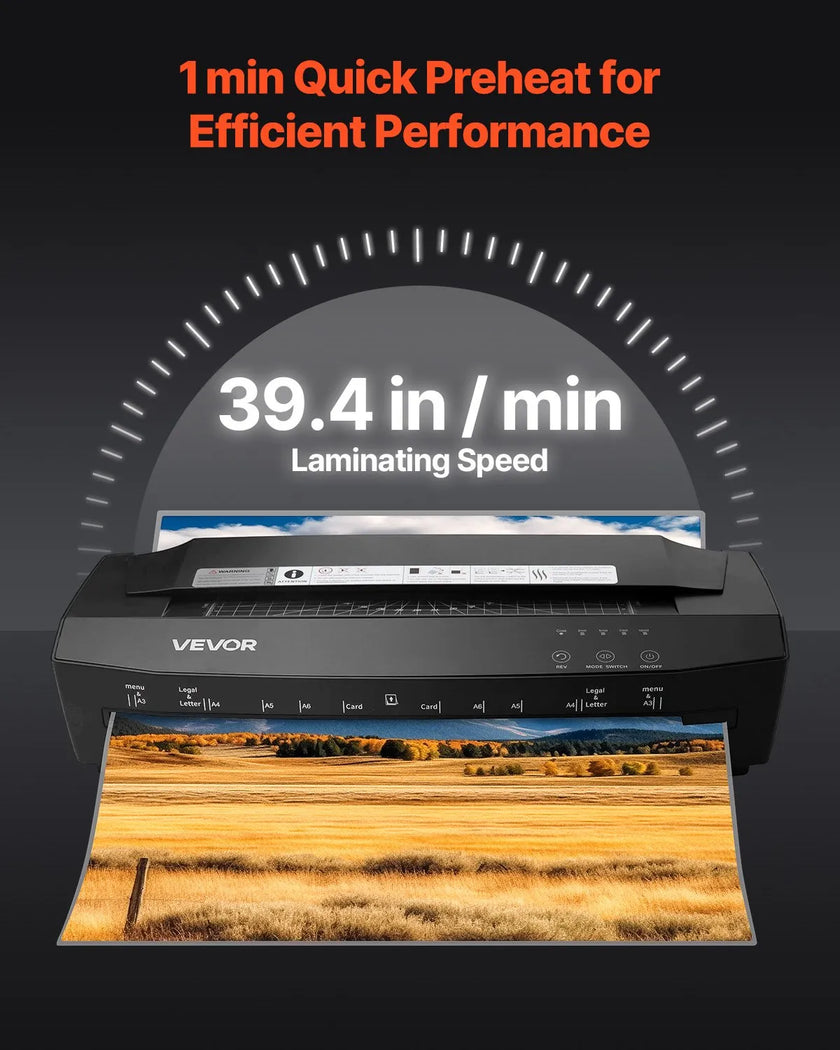 VEVOR Laminator Machine Cold & Hot Laminator for Max A3 Size 3-10 mil Thickness