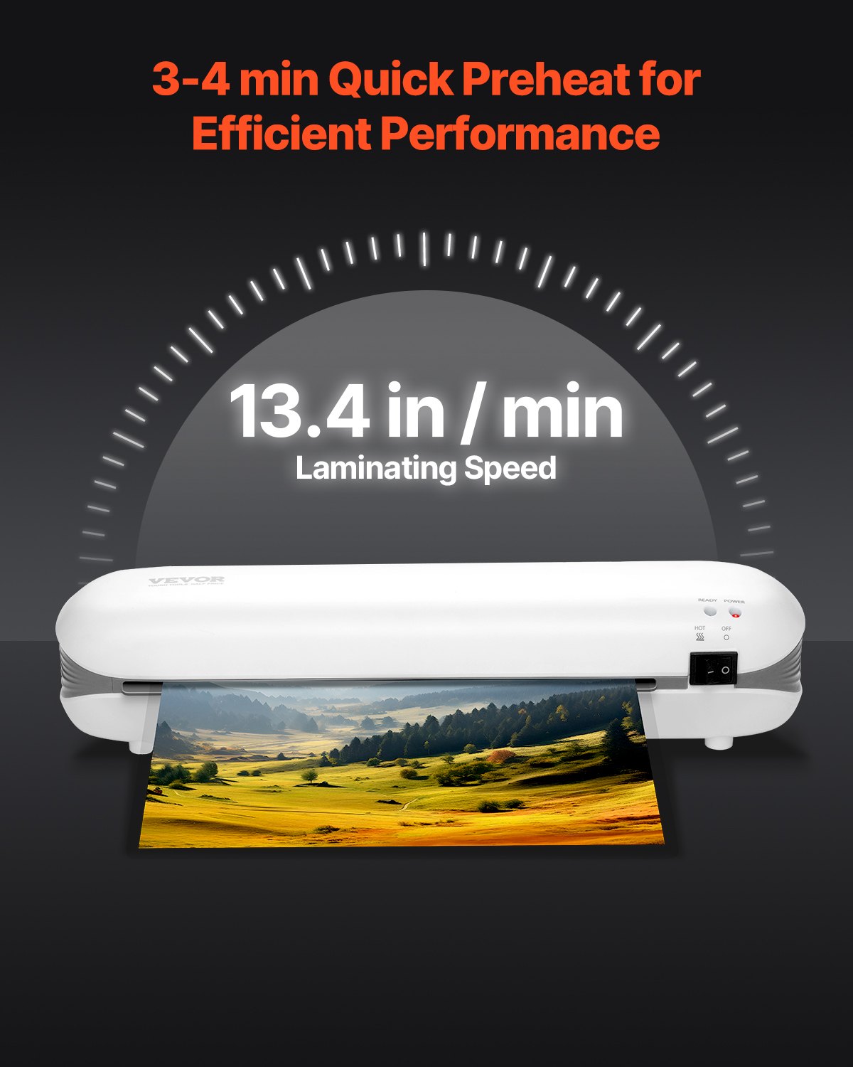 VEVOR Laminator Machine Thermal Laminator for Max A4 Size 3-5mil Thickness White