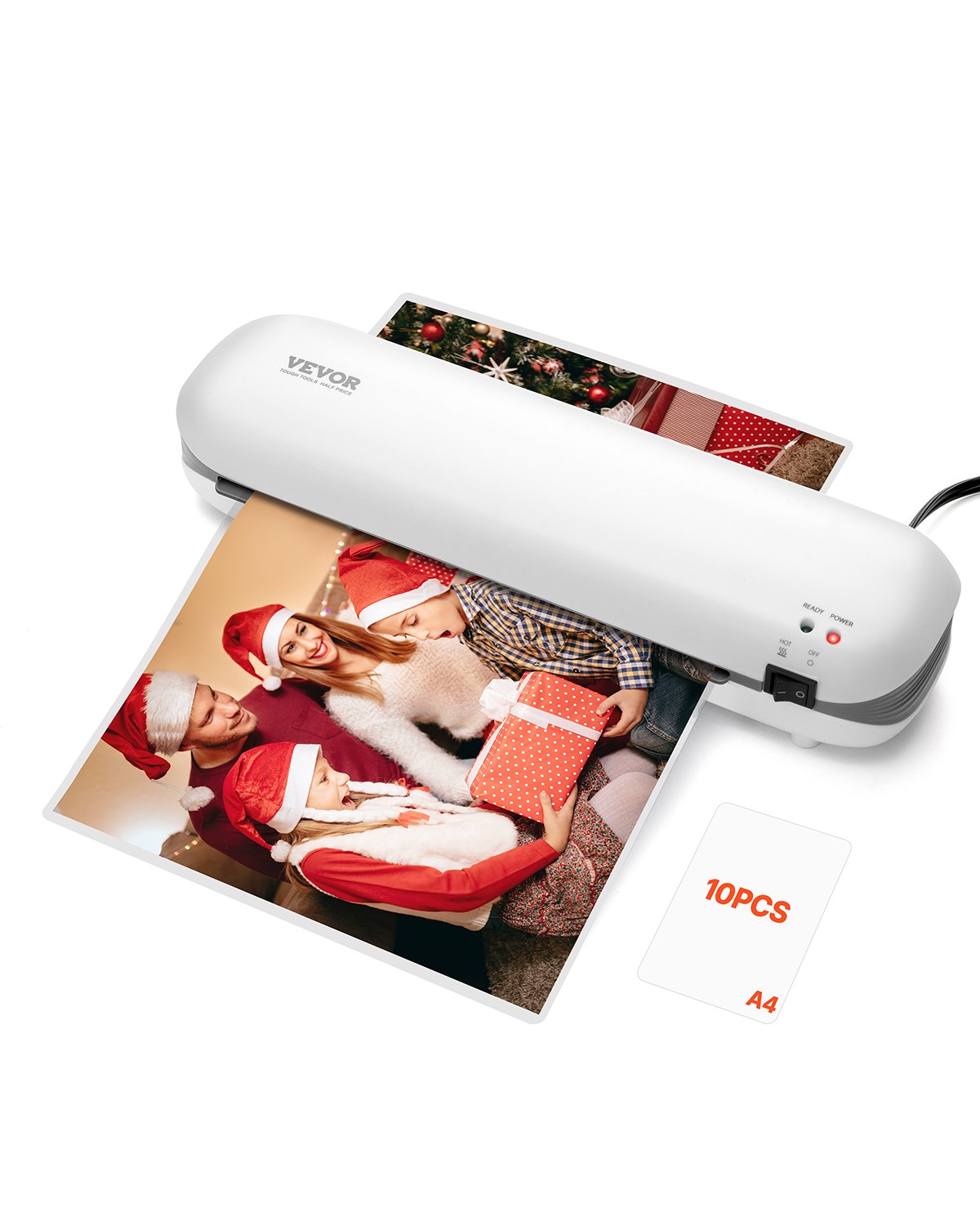 VEVOR Laminator Machine Thermal Laminator for Max A4 Size 3-5mil Thickness White
