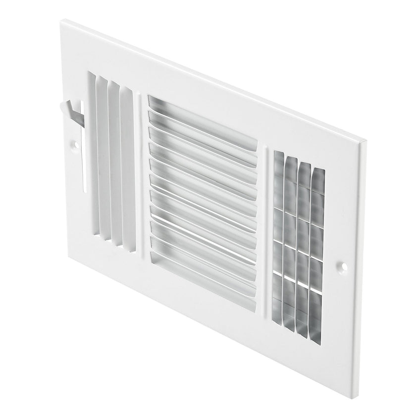 VEVOR Floor Registers 3-Way 6x10 Inch Iron Floor Vents HVAC Grilles 6-Pack White
