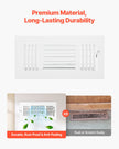 VEVOR Floor Registers 3-Way 4x10 Inch Iron Floor Vents HVAC Grilles 6-Pack White