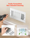 VEVOR Floor Registers 3-Way 4x10 Inch Iron Floor Vents HVAC Grilles 6-Pack White