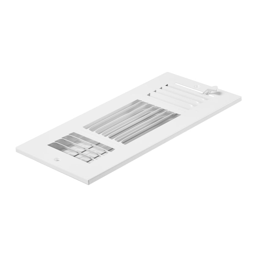 VEVOR Floor Registers 3-Way 4x10 Inch Iron Floor Vents HVAC Grilles 6-Pack White