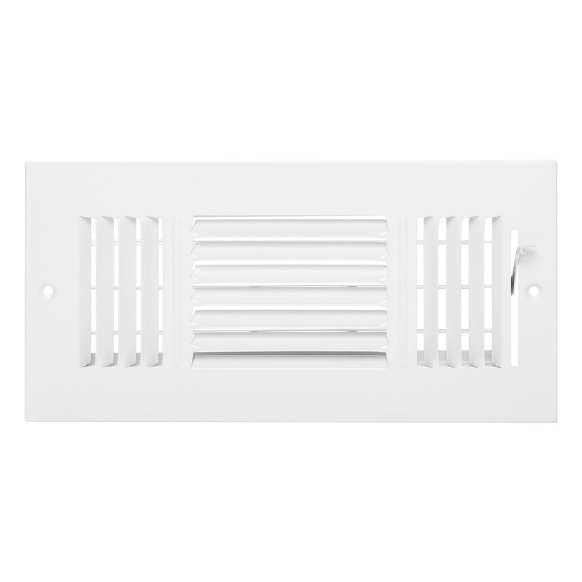 VEVOR Floor Registers 3-Way 4x10 Inch Iron Floor Vents HVAC Grilles 6-Pack White