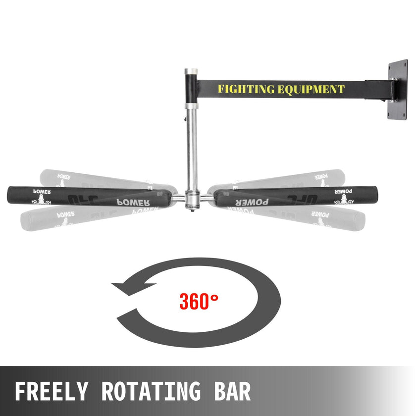 VEVOR Boxing Spinning Bar Wall Mount,Black Punching Spinning Bar for Boxing Speed Trainer,Boxing MMA Speed Reflex Training Equipment for Teenagers and Adults,Exercise Release Stress Lose Weight