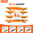 VEVOR Wall Kayak Storage Rack, 4-Capacity Wall Mounted Kayak Holders for Kayak Canoe Paddle Board, Kayak Storage Hooks with Adjustable Padded Arms, 400 LBS Load Kayak Hanger for Indoor Outdoor Garage