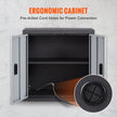 VEVOR Foldable Wall Cabinet, Metal Garage Cabinet Wall Mounted 26” Small Cabinet 240 LBS Loading Capacity Adjustable Shelf Magnetic Door File Locker for Garage Office Home Black