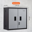 VEVOR Foldable Wall Cabinet, Metal Garage Cabinet Wall Mounted 26” Small Cabinet 240 LBS Loading Capacity Adjustable Shelf Magnetic Door File Locker for Garage Office Home Black