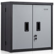 VEVOR Foldable Wall Cabinet, Metal Garage Cabinet Wall Mounted 26” Small Cabinet 240 LBS Loading Capacity Adjustable Shelf Magnetic Door File Locker for Garage Office Home Black