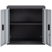 VEVOR Foldable Wall Cabinet, Metal Garage Cabinet Wall Mounted 26” Small Cabinet 240 LBS Loading Capacity Adjustable Shelf Magnetic Door File Locker for Garage Office Home Black