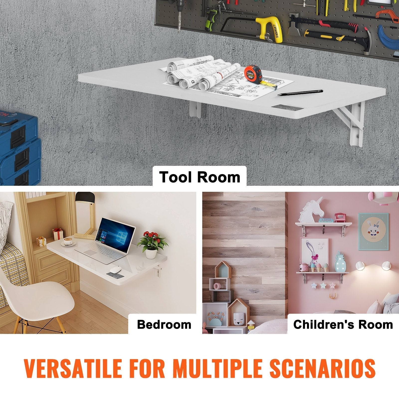 VEVOR Wall Mounted Folding Table, 23.62