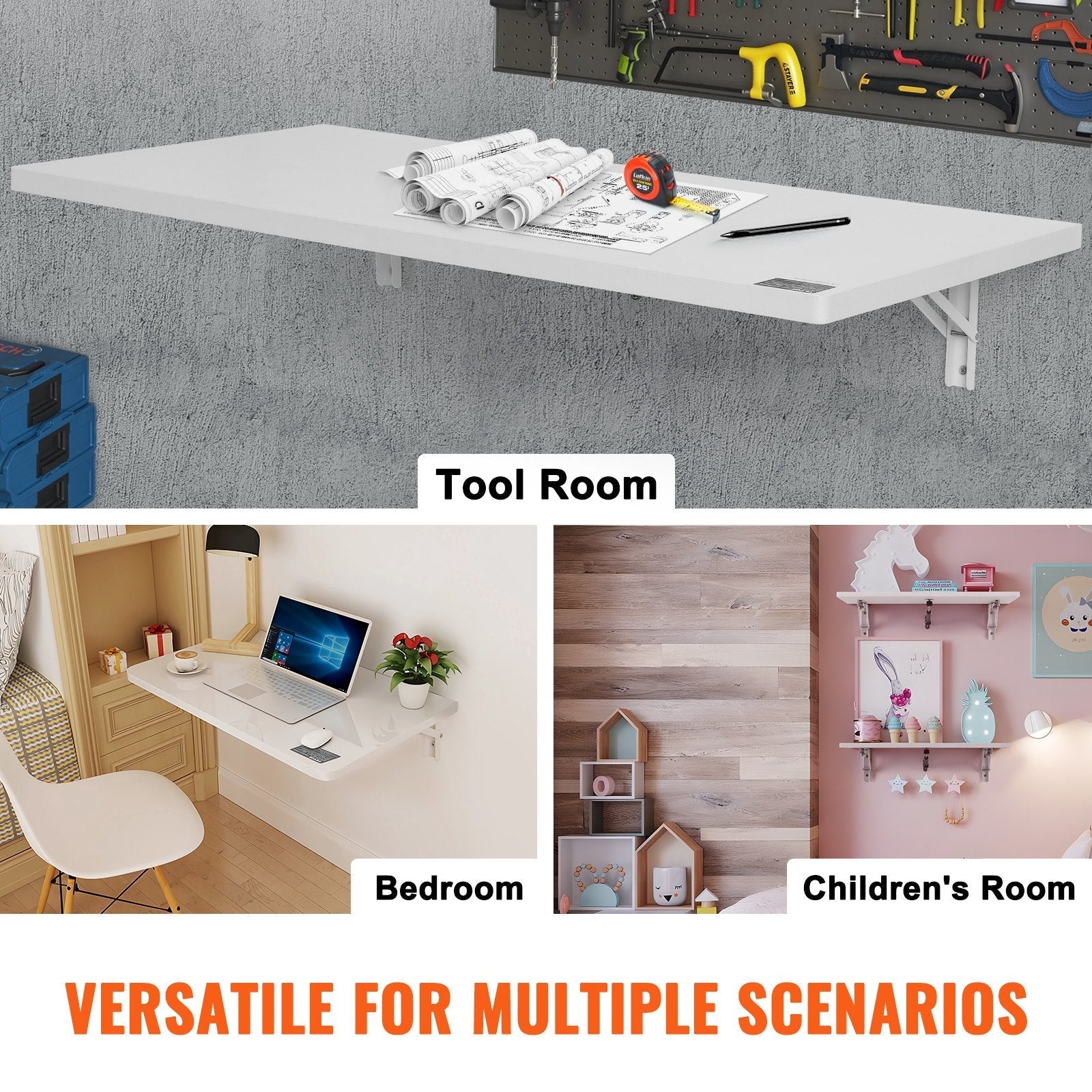 VEVOR Wall Mounted Folding Table, 39.37