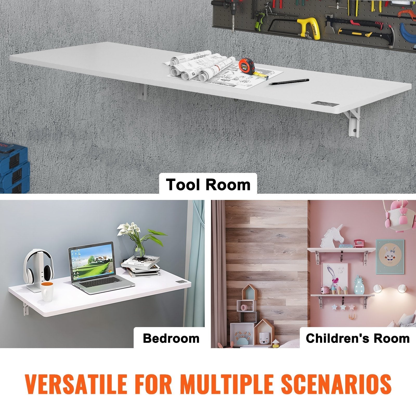 VEVOR Wall Mounted Folding Table, 43.31