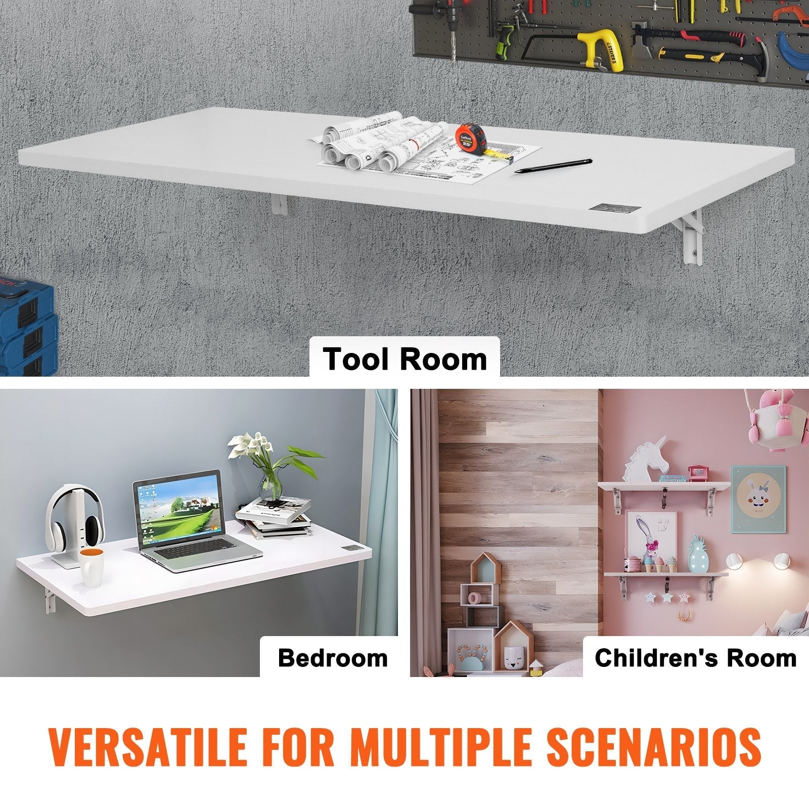 VEVOR Wall Mounted Folding Table, 47.24