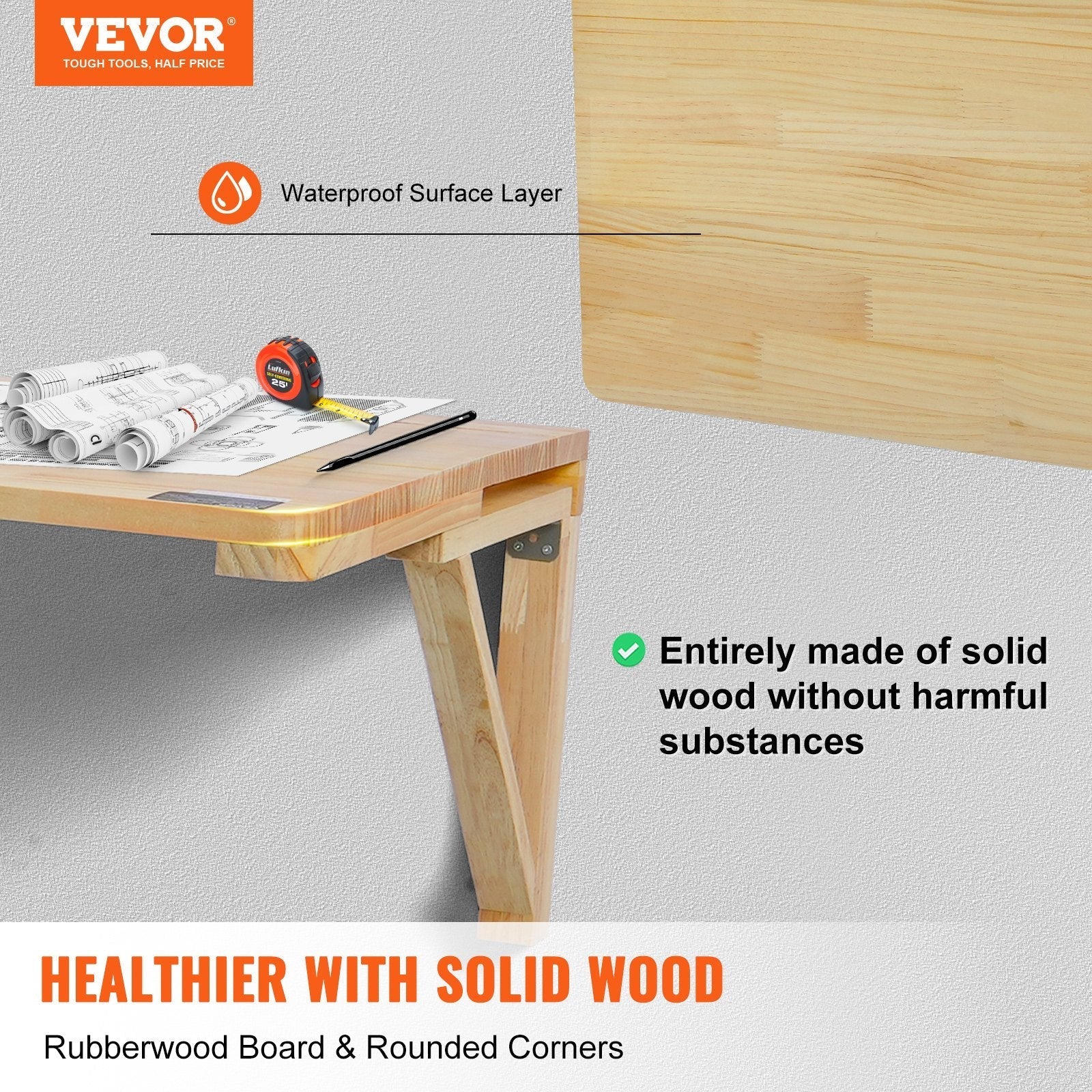VEVOR Wall Mounted Folding Table, 31.5
