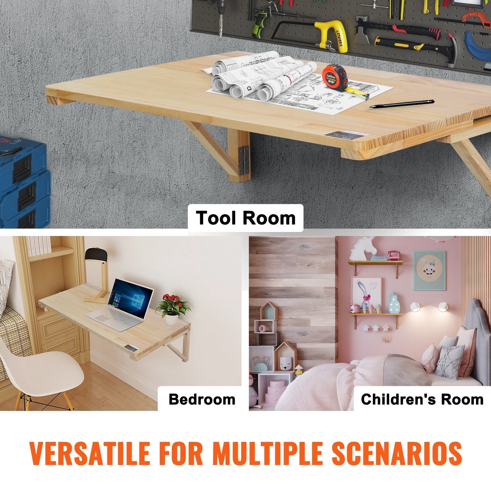 VEVOR Wall Mounted Folding Table, 31.5
