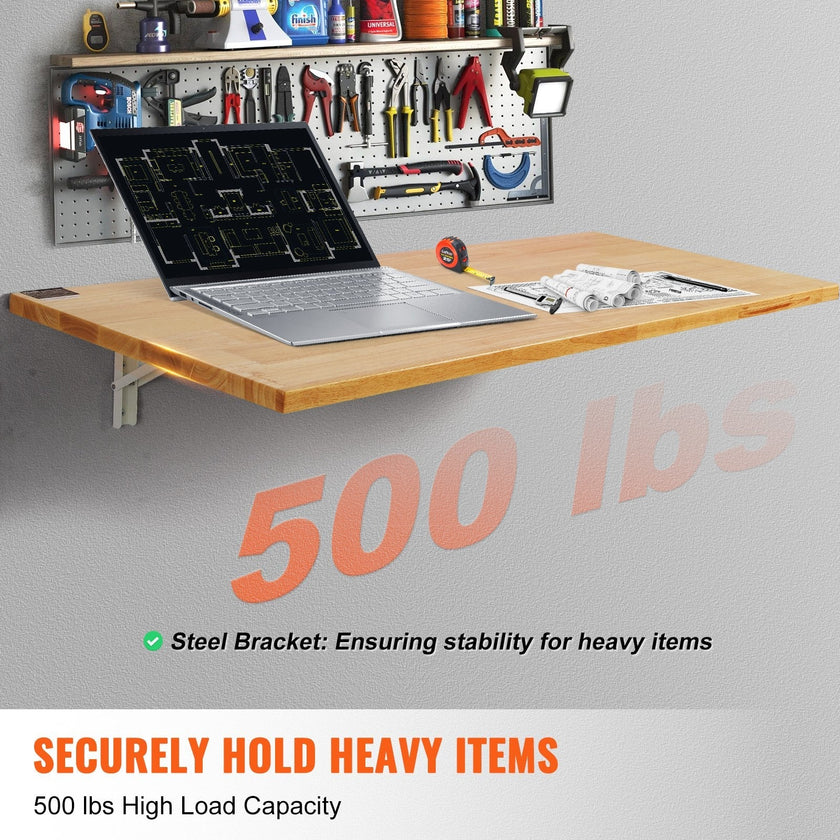 VEVOR Wall Mounted Folding Table, 47.24