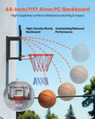 VEVOR Wall Mount Basketball Hoop, 44-inch PC Backboard Mounted Basketball Hoop Outdoor with Solid Steel, 0.08 inch Thickened Backboard, Thickened Woven Nylon Basketballs Net, Indoor & Outdoor Use