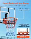 VEVOR Wall Mount Basketball Hoop, 44-inch PC Backboard Mounted Basketball Hoop Outdoor with Solid Steel, 0.08 inch Thickened Backboard, Thickened Woven Nylon Basketballs Net, Indoor & Outdoor Use
