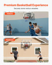 VEVOR Wall Mount Basketball Hoop, 54-inch PC Backboard Mounted Basketball Hoop Outdoor with Hand-Crank Adjustment, 0.11 inch Thickened Backboard, Classic Basketballs Hoops Design, Indoor & Outdoor Use