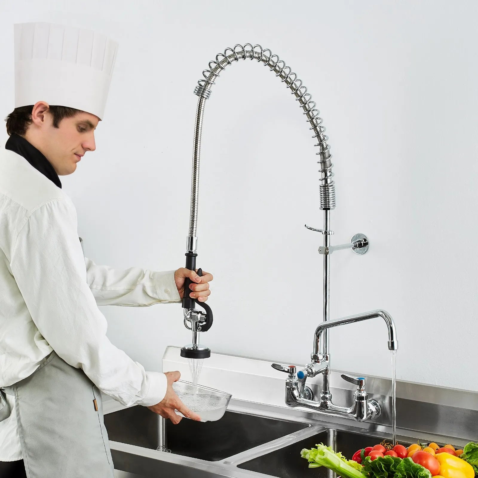 VEVOR Commercial Faucet with Pre-Rinse Sprayer, 36