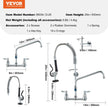 VEVOR Commercial Faucet with Pre-Rinse Sprayer, 25