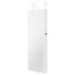 VEVOR Mirror Jewelry Cabinet 42.52in Lockable Wall or Door Mounted Armoire White