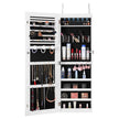 VEVOR Mirror Jewelry Cabinet 42.52in Lockable Wall or Door Mounted Armoire White