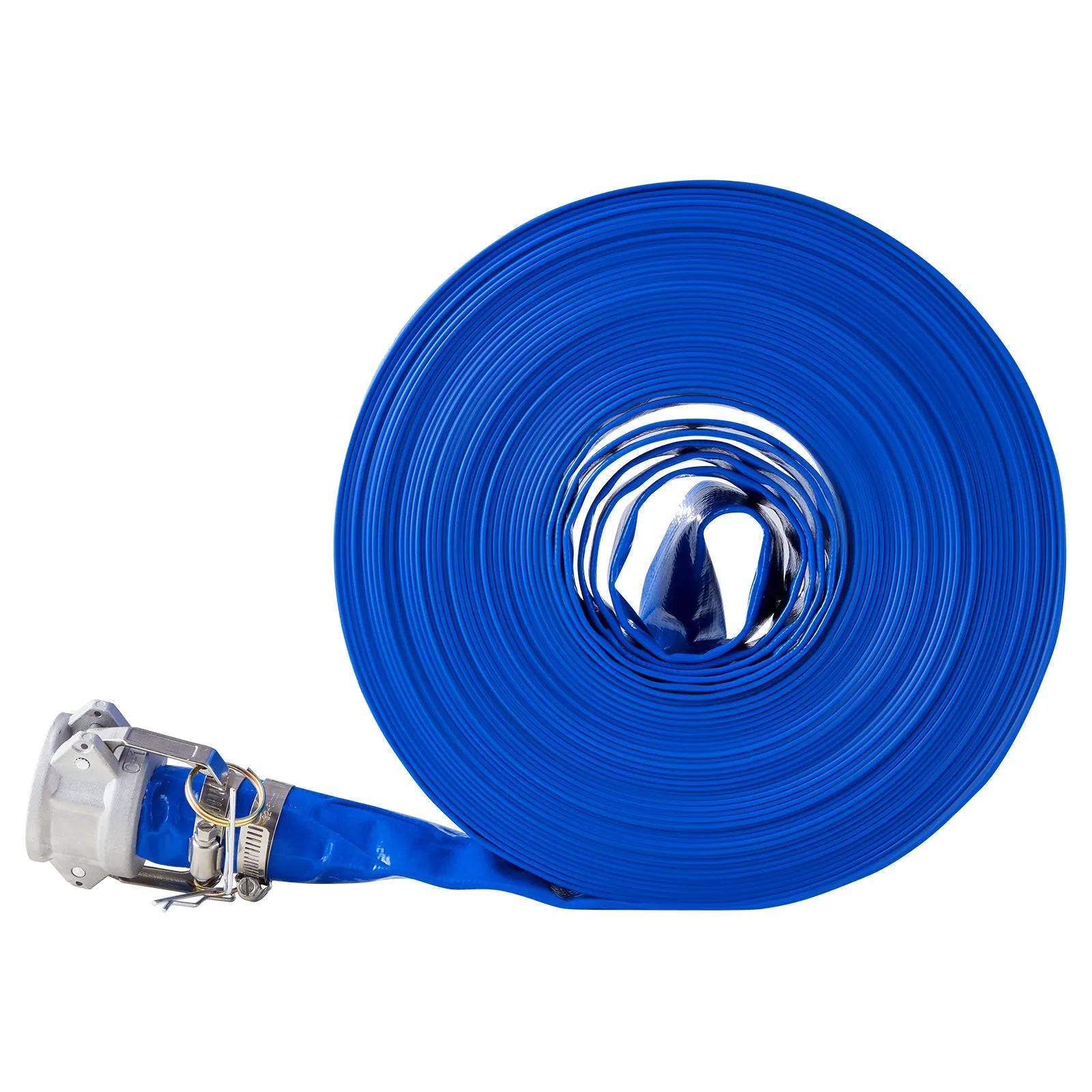 VEVOR Backwash Hose 1.5 in x 100 ft Blue High Quality Hose Complete Fittings