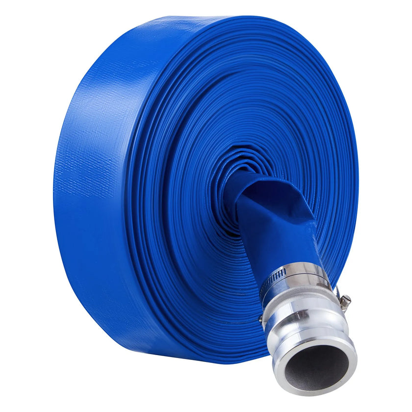 VEVOR Backwash Hose 2 in x 100 ft Blue High Quality Hose Complete Fittings
