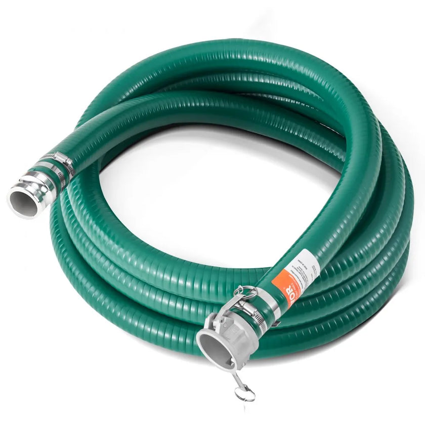 VEVOR Suction Hose 2 in x 20 ft Green High Quality Hose Complete Fittings