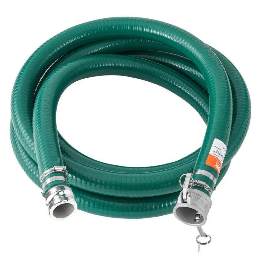 VEVOR Suction Hose 2 in x 20 ft Green High Quality Hose Complete Fittings
