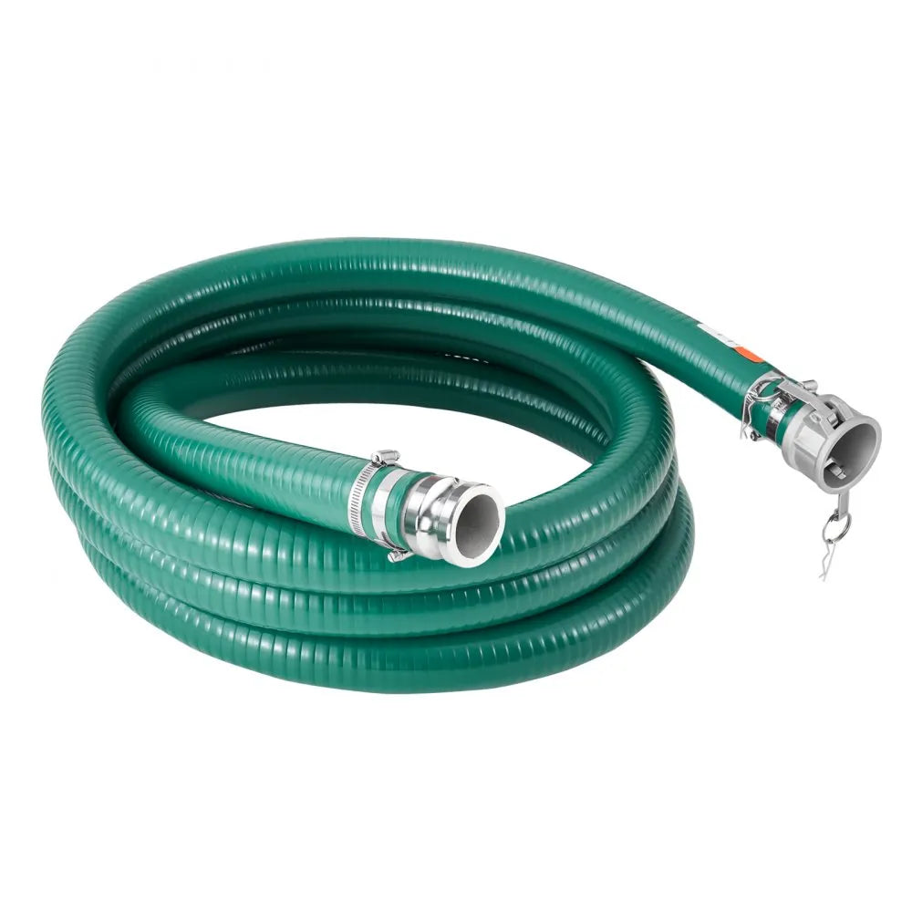 VEVOR Suction Hose 2 in x 20 ft Green High Quality Hose Complete Fittings