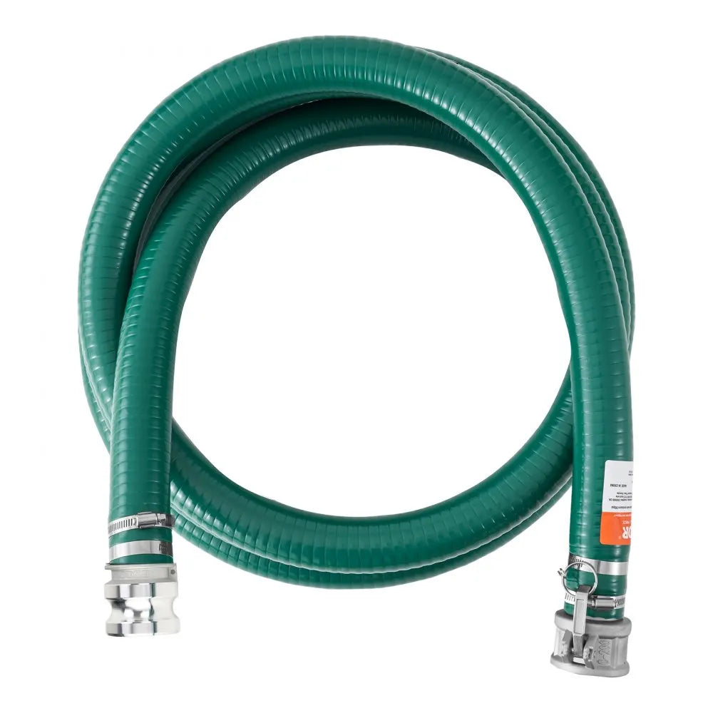 VEVOR Suction Hose 2 in x 20 ft Green High Quality Hose Complete Fittings