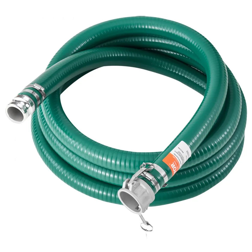 VEVOR Suction Hose 2 in x 20 ft Green High Quality Hose Complete Fittings