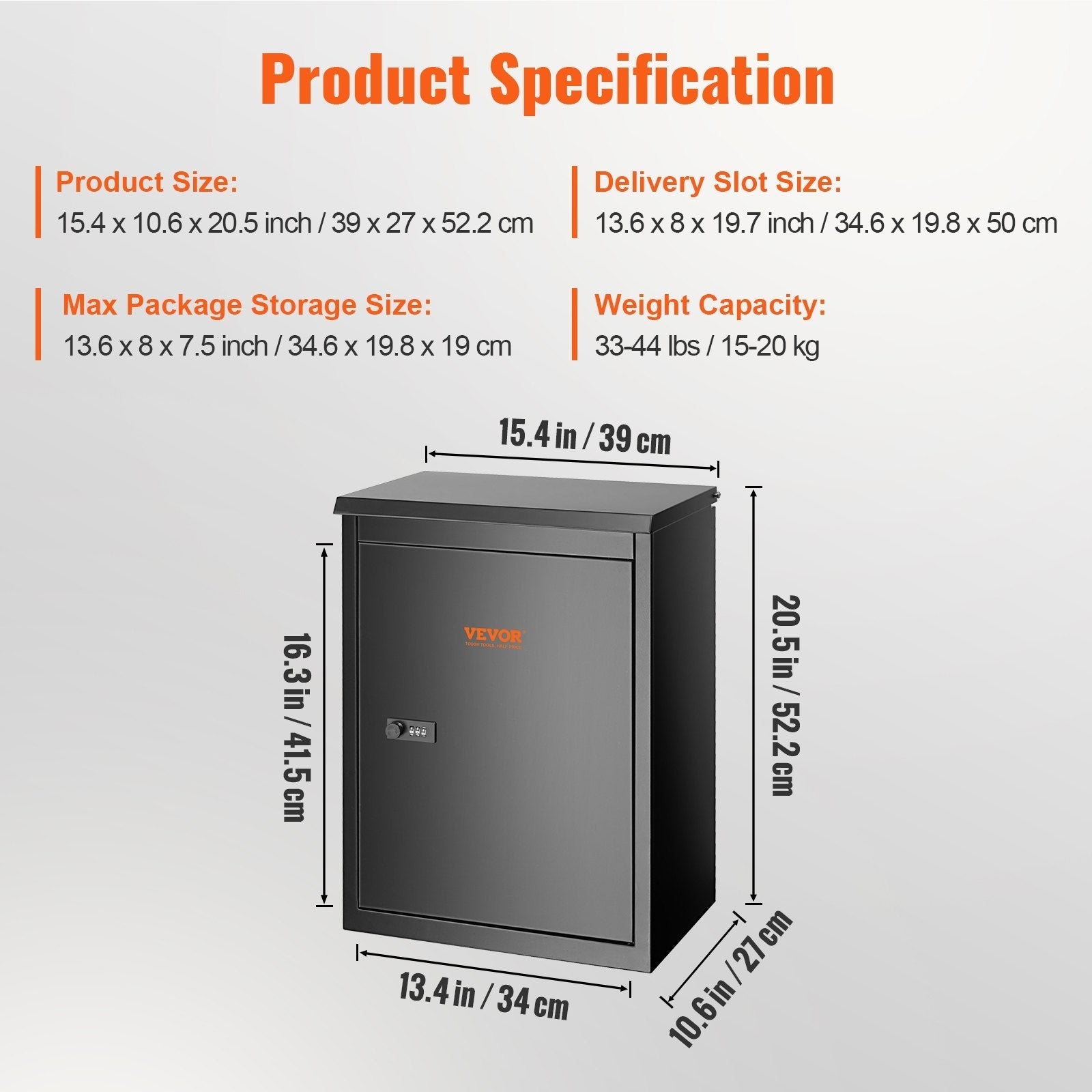 VEVOR Package Delivery Boxes for Outside 15.4