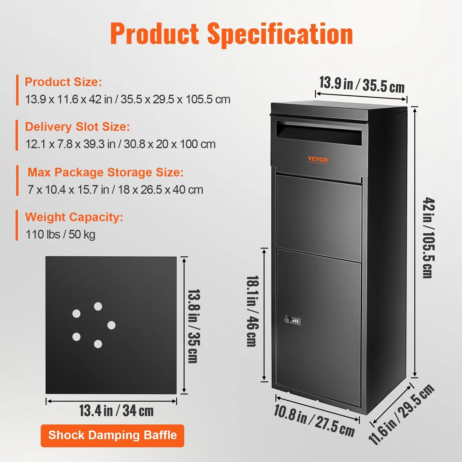 VEVOR Package Delivery Boxes for Outside 13.9