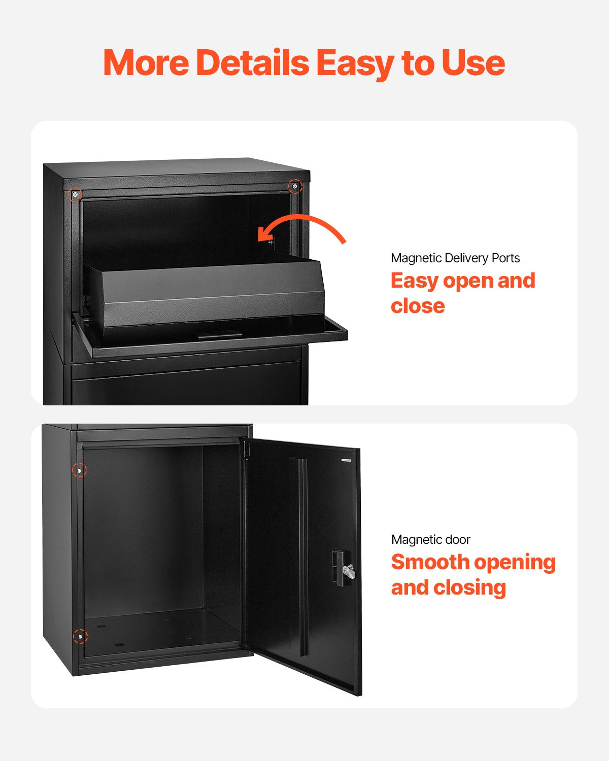 VEVOR Package Delivery Boxes for Outside 38.6 in Lockable Parcel Drop Box