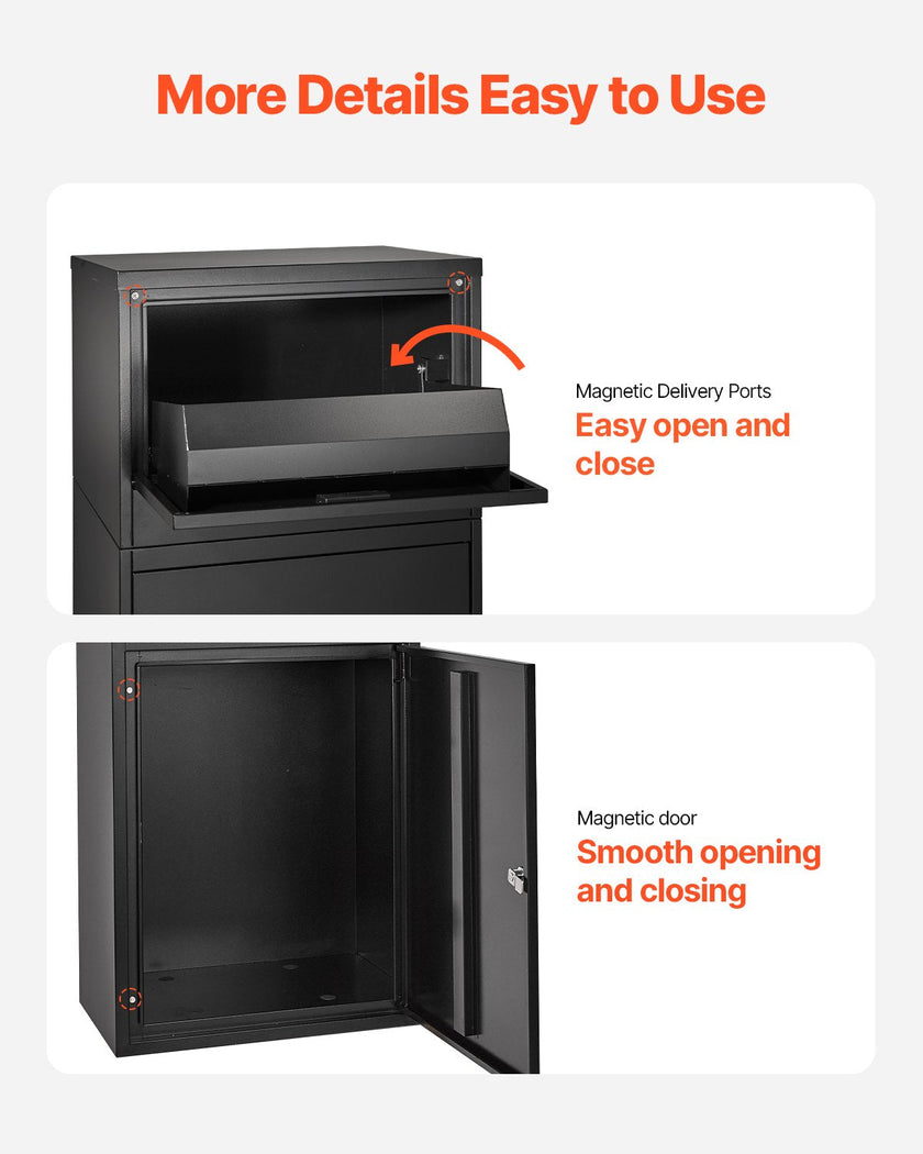 VEVOR Package Delivery Boxes for Outside 35.8 in Lockable Parcel Drop Box