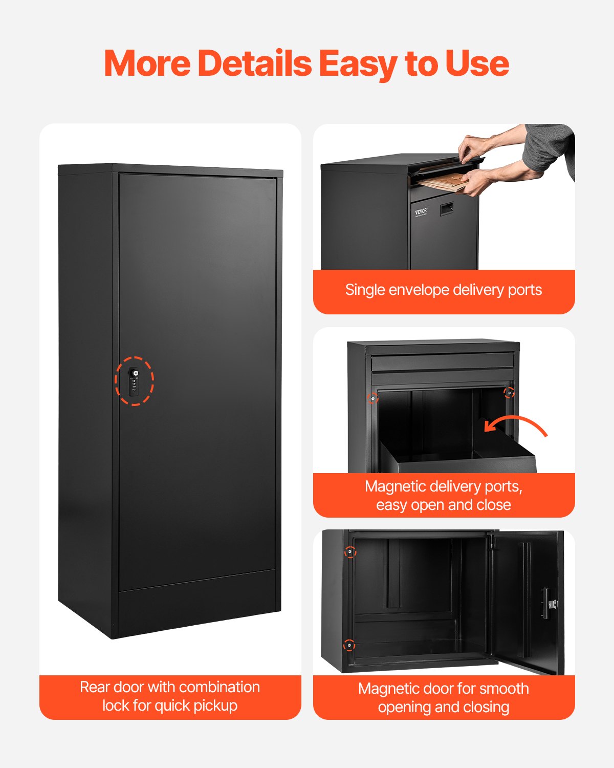 VEVOR Package Delivery Boxes for Outside 47.2 in Lockable Parcel Drop Box