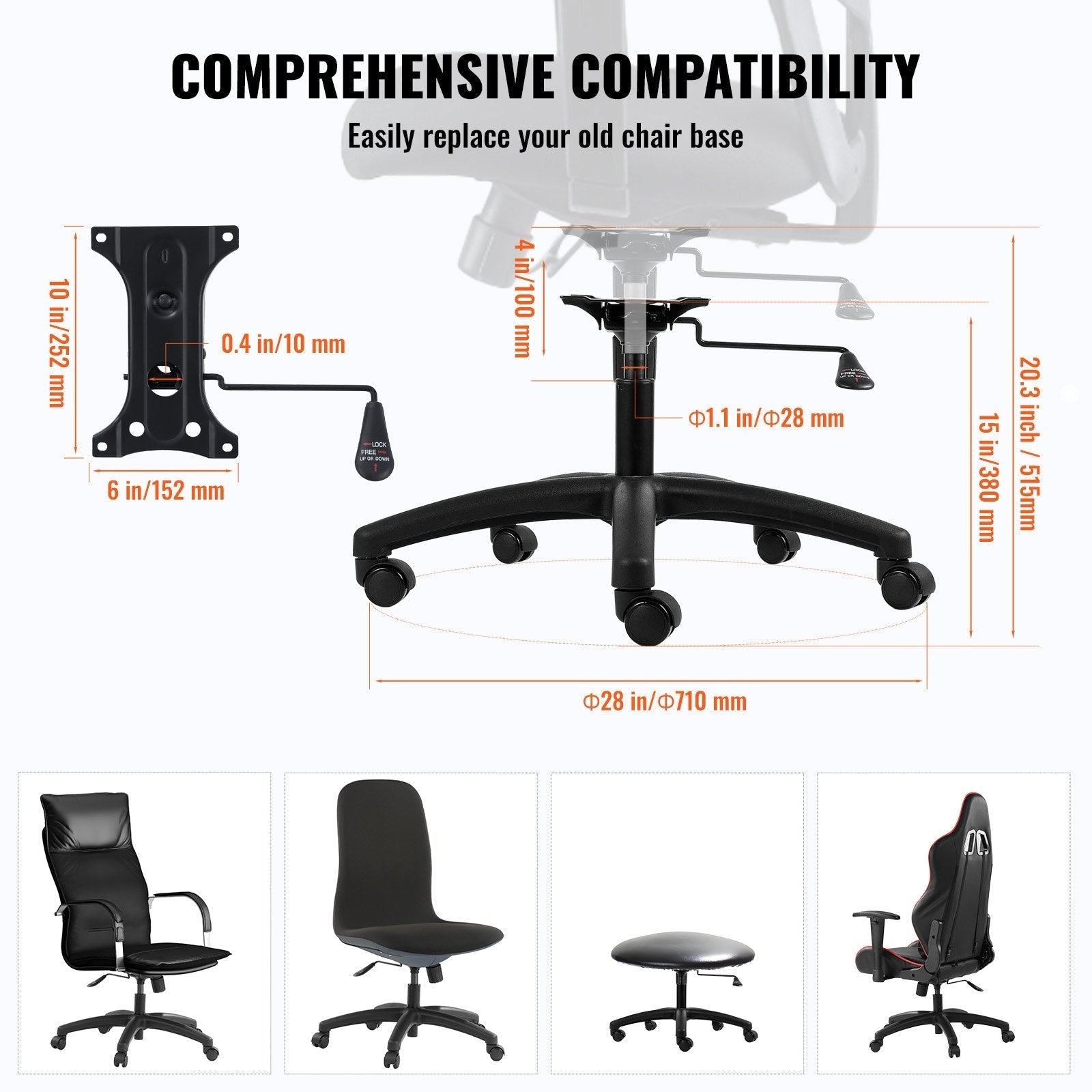 VEVOR Office Chair Base Replacement 28
