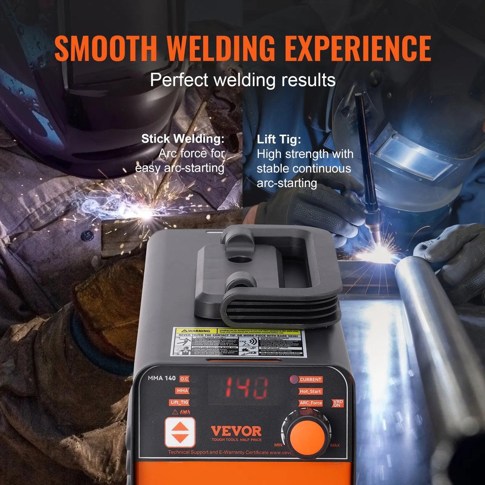 VEVOR ARC Stick Welder 110V 140A Stick/Lift TIG 2-in-1 Welding Machine Hot Start