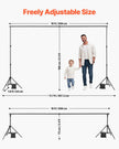 VEVOR Backdrop Stand Background Stand Kit 6.5 x 10 ft for Party & Photo Studio
