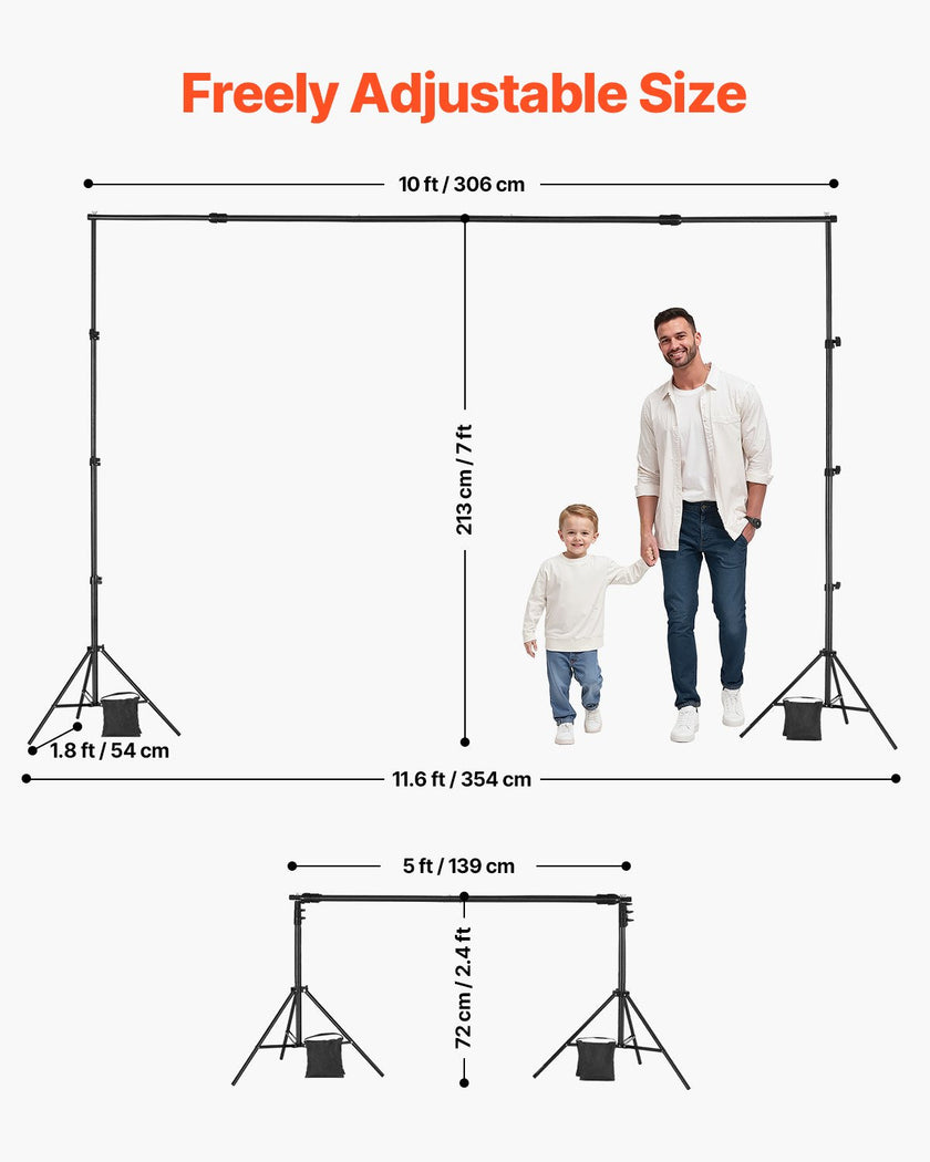 VEVOR Backdrop Stand Background Stand Kit 7 x 10 ft for Party & Photo Studio