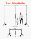 VEVOR Backdrop Stand Background Stand Kit with 2 Tripod for Party & Photo Studio