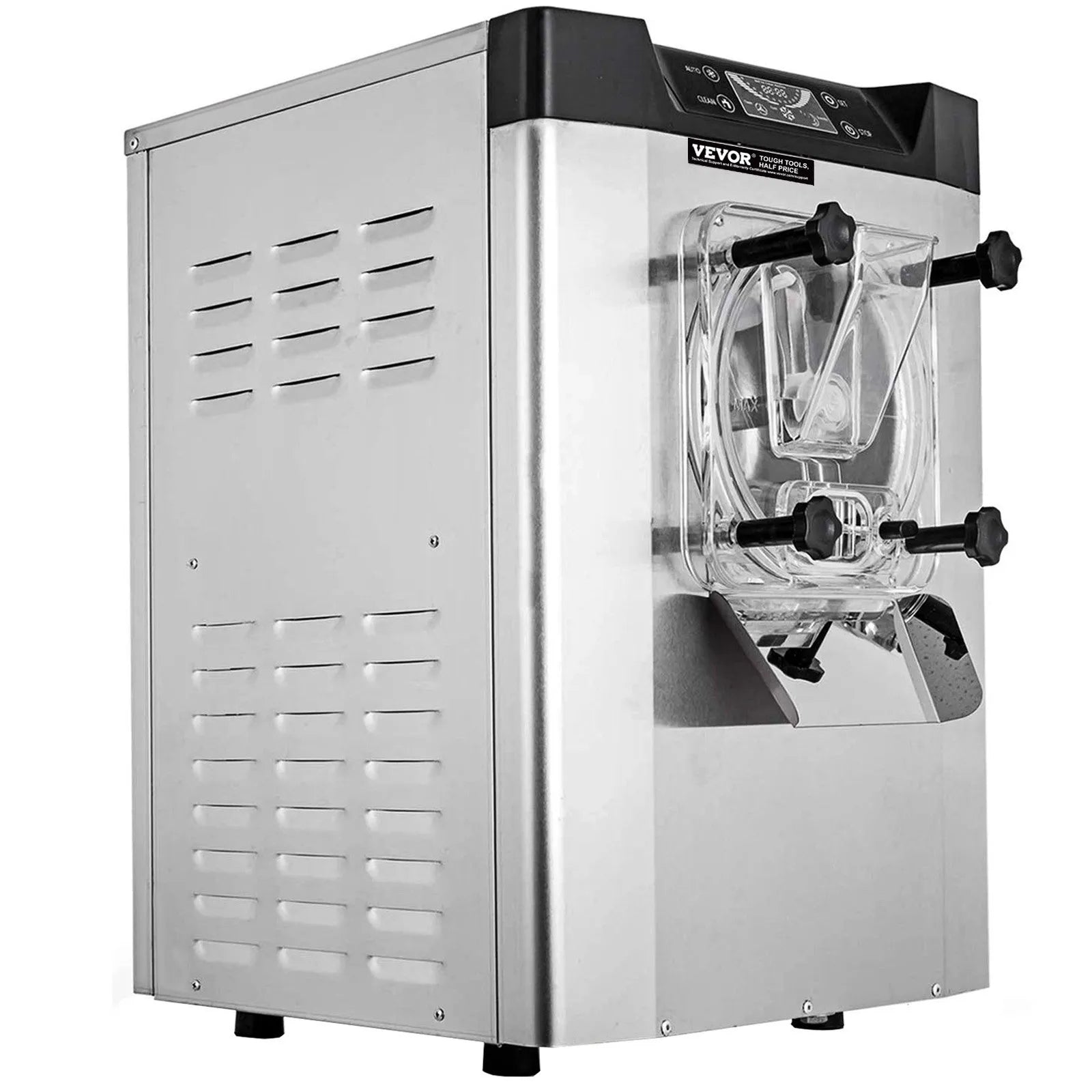 VEVOR Commercial Ice Cream Machine 1400W 20/5.3 Gph Hard Serve Ice Cream Maker with LED Display Screen Auto Shut-Off Timer One Flavors Perfect for Restaurants Snack bar Supermarkets
