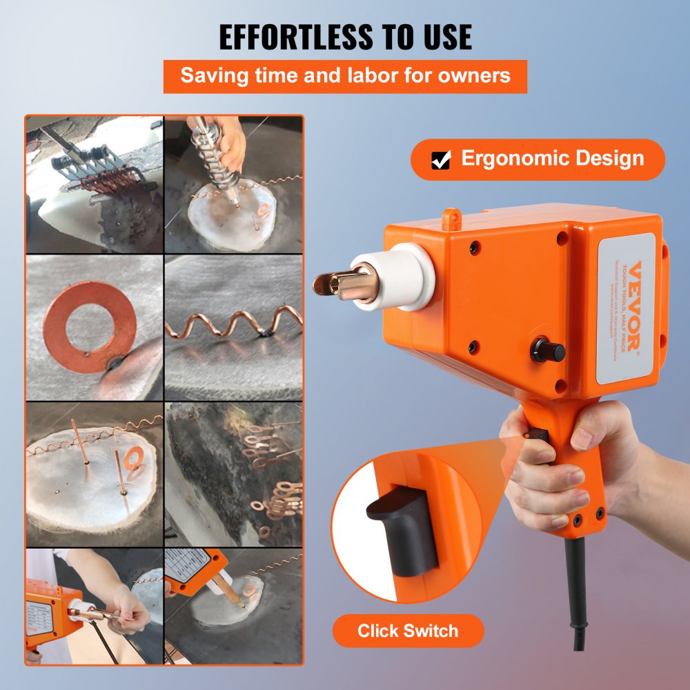 VEVOR Stud Welder Kit, 5500 Stud Welder Dent Repair Kit, 800VA Spot Welder Stud, 110V Welder Stud Kit, Stud Gun Dent Puller Kit with Complete Accessories, Dent Welder Repair for Auto Body Repairing