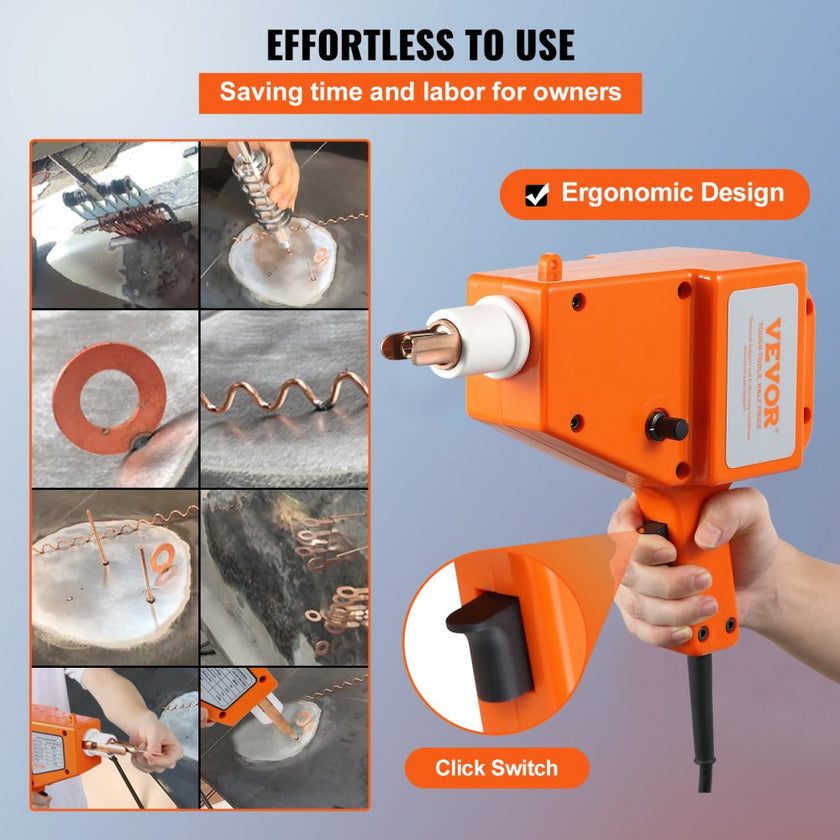 VEVOR Stud Welder Kit, 5500 Stud Welder Dent Repair Kit, 800VA Spot Welder Stud, 110V Welder Stud Kit, Stud Gun Dent Puller Kit with Complete Accessories, Dent Welder Repair for Auto Body Repairing