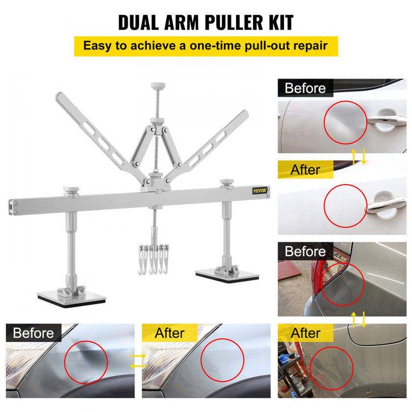 VEVOR Dent Pull Lever Bar Kit Fit for Aluminum and Steel Dent Pulling with 6 Claw Hook 75cm Dent Remover Bar for Auto Body Dent Repair